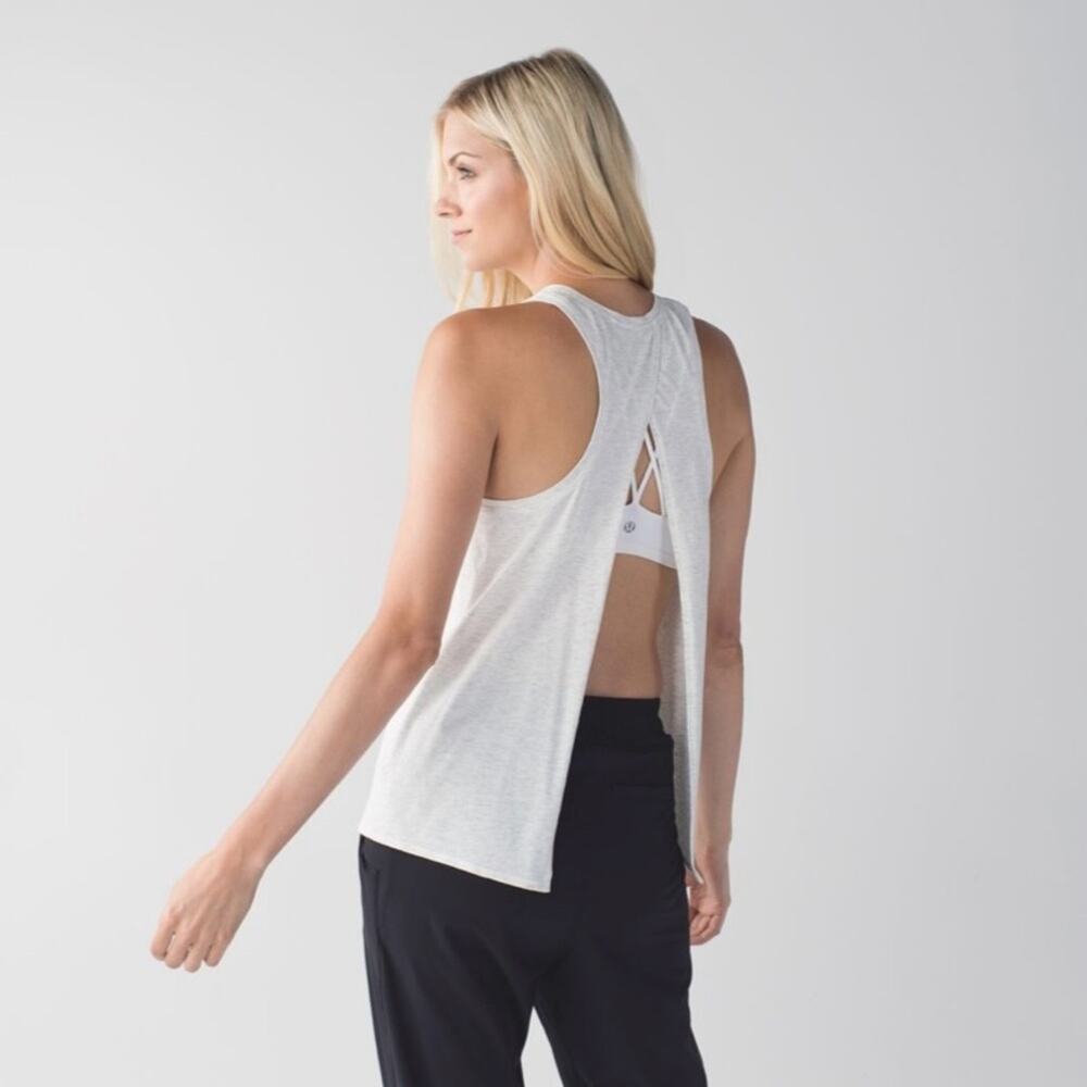 Lululemon All Tied Up Tank Heathered White